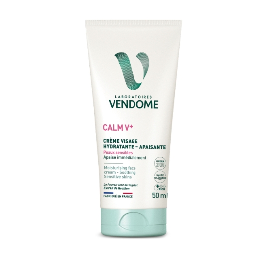 Crème Hydratante Apaisante Visage Peaux Sensibles Rougeurs Houblon Bio Calm V+ LABORATOIRE VENDOME