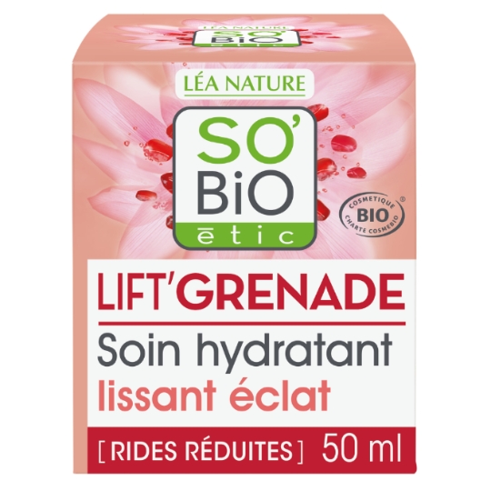 Crème Hydratant Lissant Éclat Visage Bio Grenade Rétinol-like SO'BIO ETIC