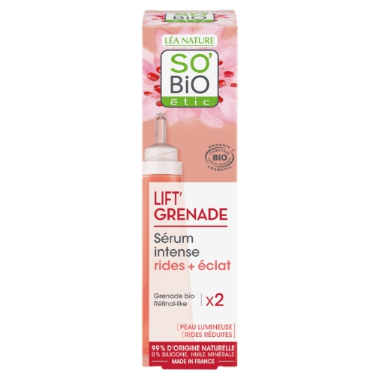 Sérum Anti-rides Visage Eclat Intense Lift Grenade Bio Rétinol-like SO'BIO ETIC