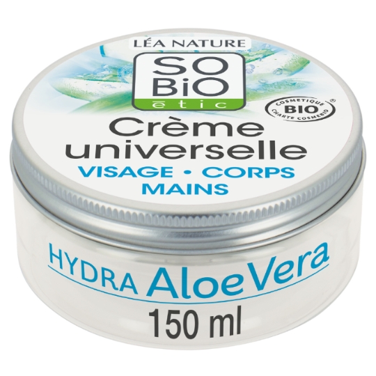 Crème Hydratante Universelle Visage Corps Mains Aloe Vera Bio SO'BIO ETIC