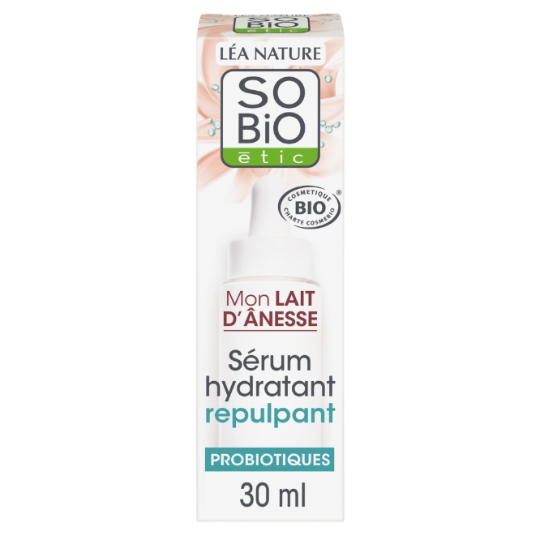 Sérum Hydratant Fortifiant Repulpant au Lait d'Anesse Fragment de Probiotique SO'BIO ETIC