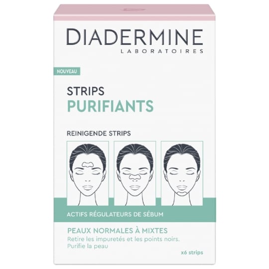 Strips Purifiants Anti Points Noirs Front Nez Menton DIADERMINE