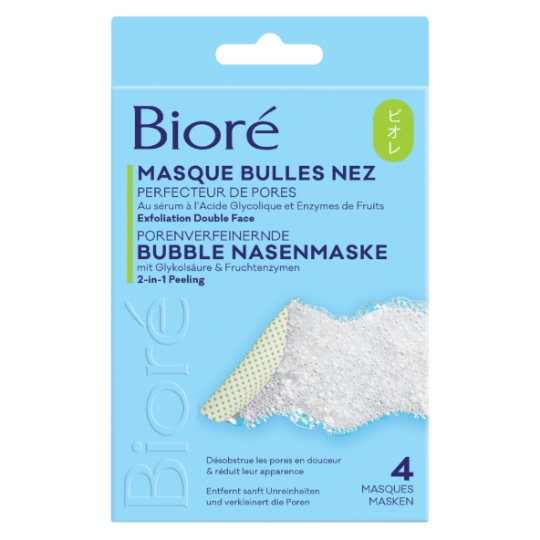 Masque Bulles Nez Perfecteur de Pores au Sérum à l'Acide Glycolique et Enzymes de Fruits BIORE