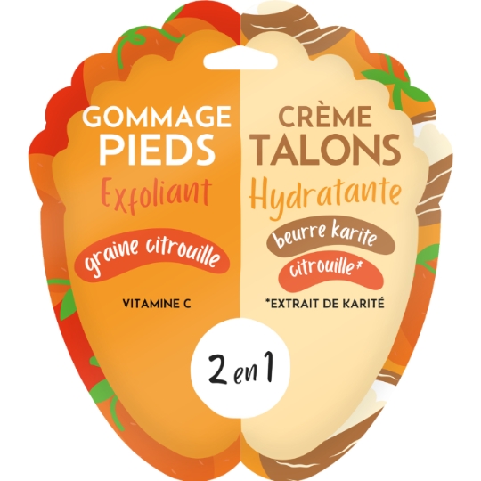 Soin Pieds Duo Gommage Pieds Exfoliant - Crème talons Hydratante FRENCH TENDANCE