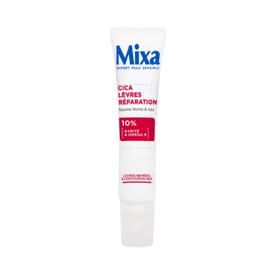 Baume Cica Lèvres Réparation pour Lèvres Abîmées & Contour du Nez 10% Karité & Oméga 9 MIXA