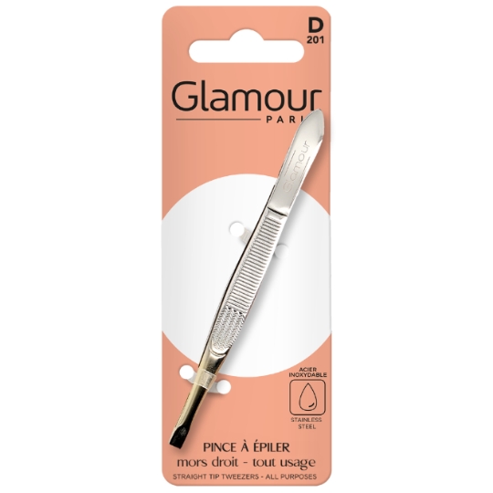 Pince à épiler Acier Inoxydable Mors Droit GLAMOUR PARIS