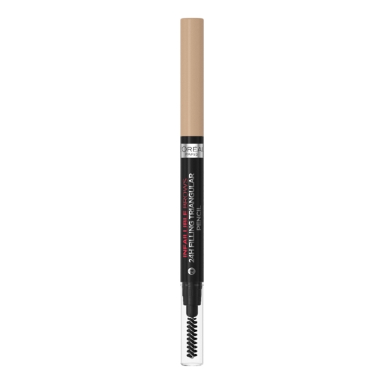 Crayon à Sourcils Pointe Triangulaire Teinte Cool Blond (102) Avec Brosse 24H Infaillible L'OREAL PARIS