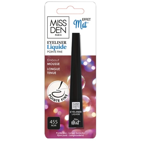 Eyeliner Liquide Mat Teinte Noir (455) Précision MISS DEN