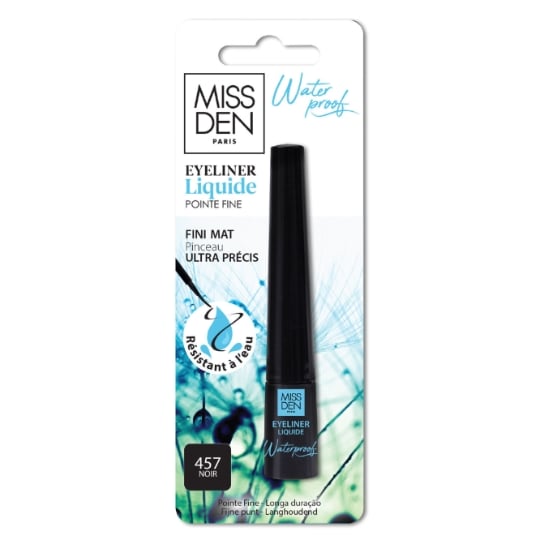 Eyeliner Waterproof Liquide Teinte Noir (457) MISS DEN