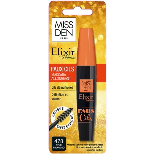 Mascara Volume Faux-cils Teinte Noir Profond (478) Elixir MISS DEN