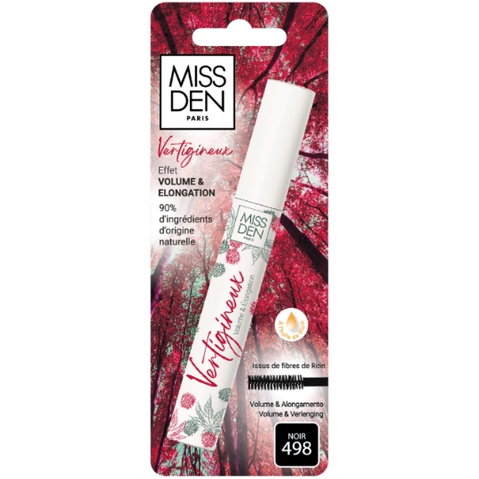 Mascara Volume Allongeant Vertigineux à l'huile de Ricin Teinte Noir 498 MISS DEN