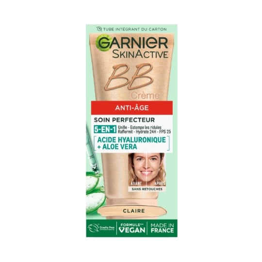 BB crème Soin Miracle Perfecteur Anti-âge Peau Claire Acide Hyaluronique Aloe Vera Skin Active GARNIER
