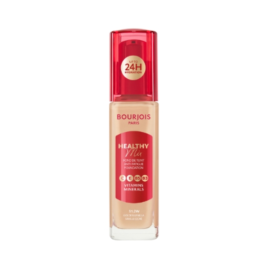 Fond de Teint Anti-Fatigue Foundation C E B5 B3 Vitamins Minerals 51.2W Vanille DoréHealthy Mix BOURJOIS