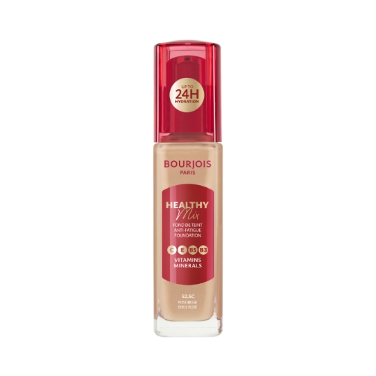 Fond de teint Anti-Fatigue Foundation C E B5 B3 Vitamins Minerals 52.5C Beige Rosé Healthy Mix BOURJOIS