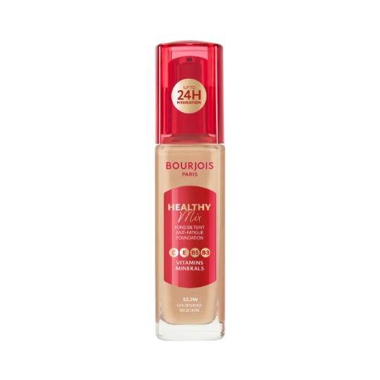 Fond de Teint Anti-Fatigue Foundation C E B5 B3 Vitamins Minerals 52.2W Beige Doré Healthy Mix BOURJOIS