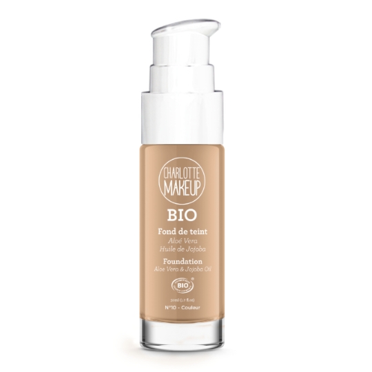 Fond de teint Liquide Teinte Beige Naturel (N°6) Bio Aloé Vera & Huile De Jojoba Couvrance Idéale CHARLOTTE MAKE UP BIO