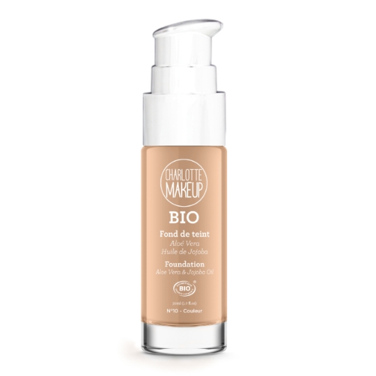 Fond de teint Liquide Bio Couvrance Idéale Teinte Beige Miel (N°7) A L'Aloé Vera Et Huile De Jojoba CHARLOTTE MAKE UP BIO
