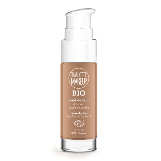 Fond de teint Liquide Bio Teinte Beige Doré (N°9) Couvrance Idéale Aloé Vera & Huile De Jojoba CHARLOTTE MAKE UP BIO