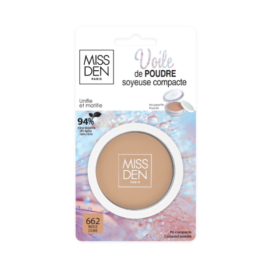 Poudre bronzante Compacte Teinte Beige Doré Voile De Poudre MISS DEN