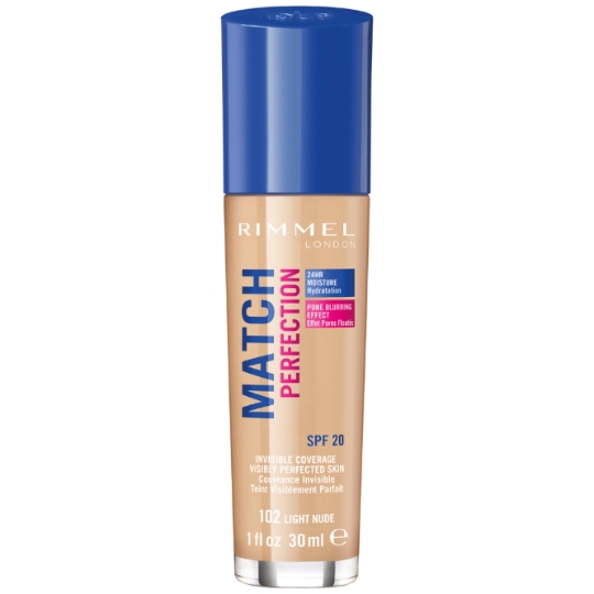 Fond de Teint Match Perfection 24H Spf 15 102 Light Nude RIMMEL