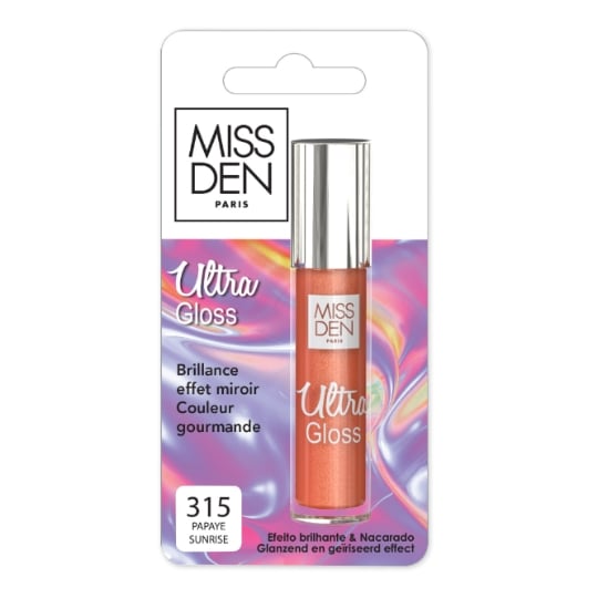 Gloss à Lèvres Ultra Brillant Teinte Papaye Sunrise (315) MISS DEN