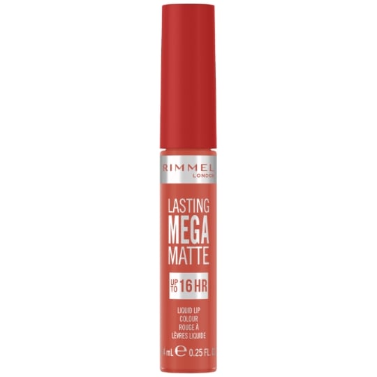 Rouge à lèvres à lèvres Liquide longue tenue Fini Mat Teinte Coral Sass (600) Lasting Mega Matte RIMMEL LONDON