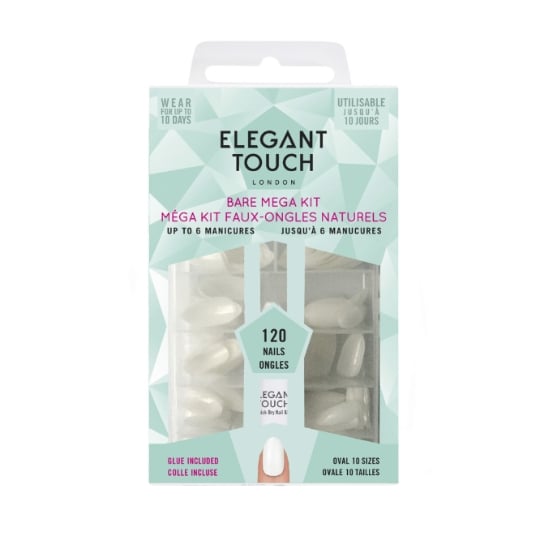 Faux ongles Ovale Naturels Bumper Kit ELEGANT TOUCH