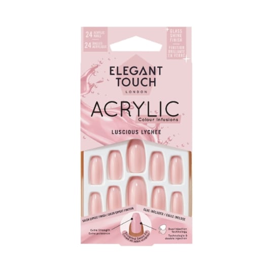 Faux ongles Faux ongles Couleur Infusion Luscious Lychee Acrylic ELEGANT TOUCH