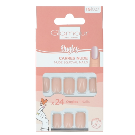 Faux Ongles Carrés Nude GLAMOUR BEAUTE