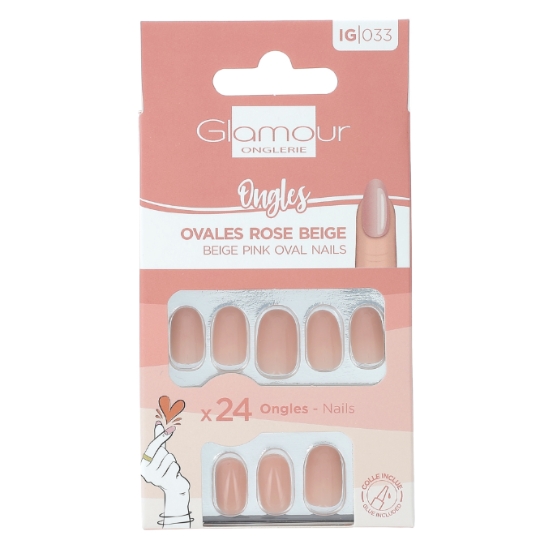 Faux Ongles Ovales Rose Beige GLAMOUR BEAUTE