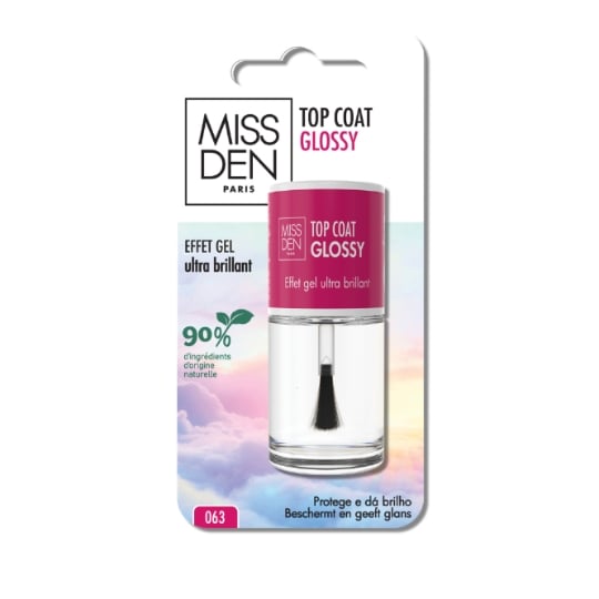 Vernis à Ongles de Finition Glossy Naturel Top Coat MISS DEN