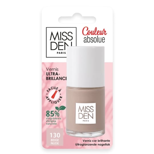Vernis à Ongles Couleur Absolue Biosourcé Teinte Beige Nude (130) MISS DEN