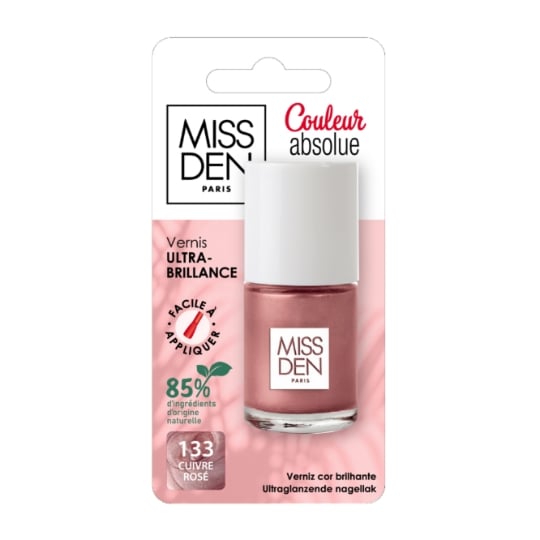 Vernis à Ongles Biosourcé Teinte Cuivre Rose Couleur Absolue MISS DEN