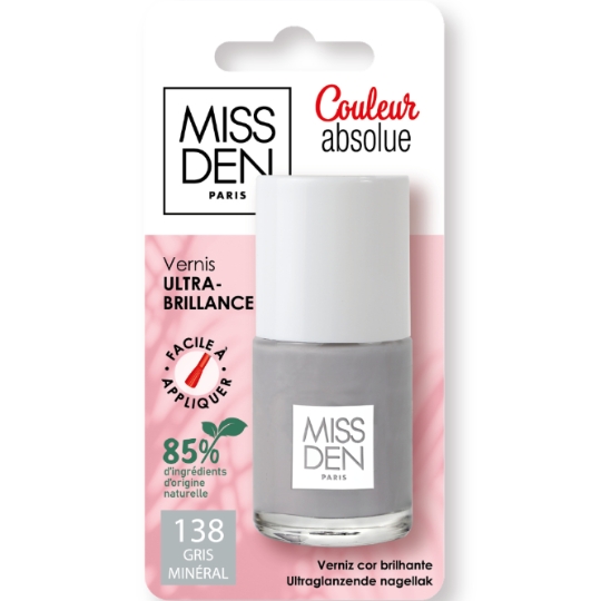 Vernis à Ongles Couleur Absolue Teinte Gris Minéral MISS DEN