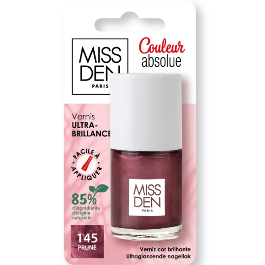 Vernis à Ongles Couleur Absolue Teinte Prune (145) Bio-sourcée MISS DEN