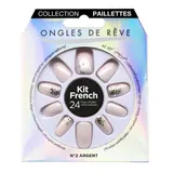 Faux ongles Pailletés Teinte Argent (N°002) NS