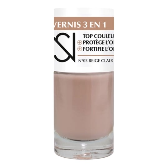 vernis a ongles 3 En 1 Top Couleur Protège L'Ongle Fortifie L'Ongle Teinte N°03 Beige Clair NS
