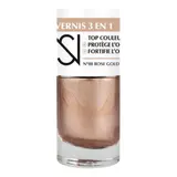 Vernis 3 en 1 Top couleur Protège l'ongle Fortifie l'ongle Teinte Rose Gold (08) NS
