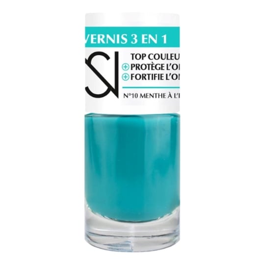 vernis à ongles 3 en 1 Top Couleur Protège Fortifie Teinte Menthe à l'Eau (10) NS