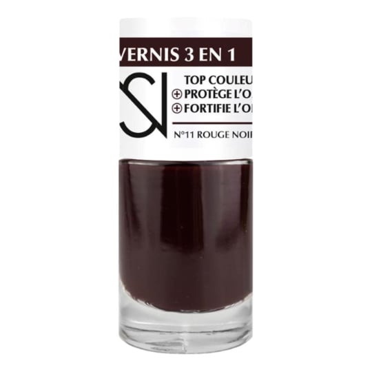 vernis 3 en 1 Top Couleur Protège L'ongle Fortifie L'ongle Teinte Rouge Noir (11) NS