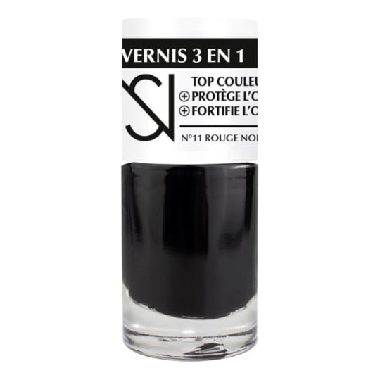 vernis 3 en 1 Top Couleur Protège l'Ongle Fortifie l'Ongle Teinte N°11 Rouge Noir NS