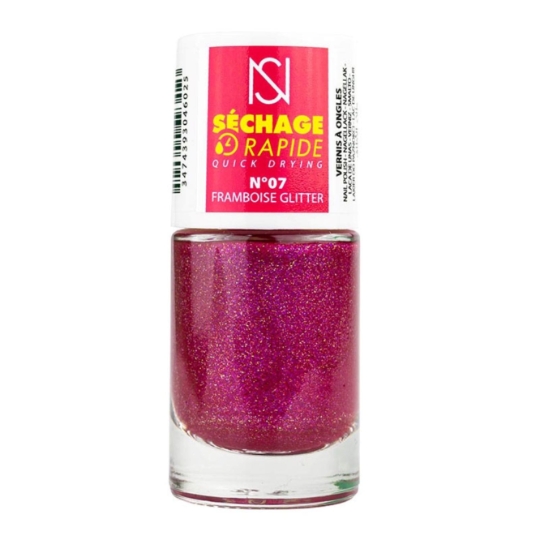 Vernis à Ongles Séchage Rapide N°07 Framboise Glitter NS