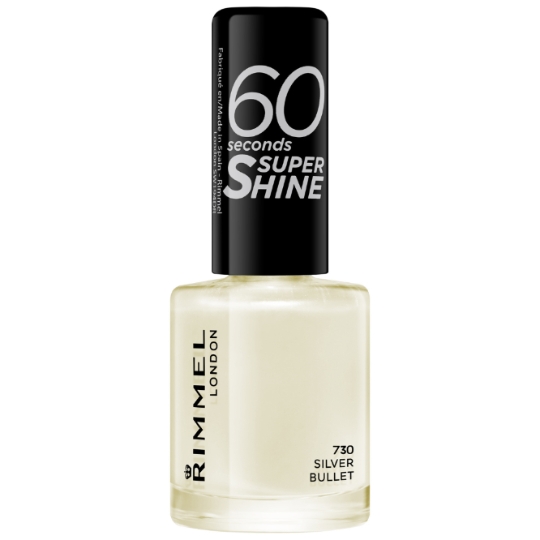 Vernis à Ongles Teinte Silver Bullet (730) 60 Seconds Super Shine Séchage rapide RIMMEL