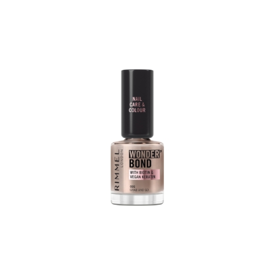 Vernis à ongles 2 en 1 Couleur & Soin Fortifiant Vegan Keratin Wonder'Bond 005 Grab And Go RIMMEL