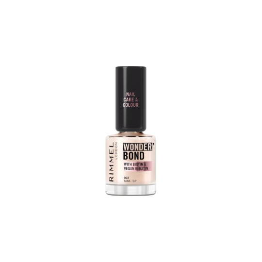 Vernis à ongles Soin et Couleur renforcé à la Biotine et à la Kératine Vegan Teinte Tank Top (002) Wonder'Bond RIMMEL