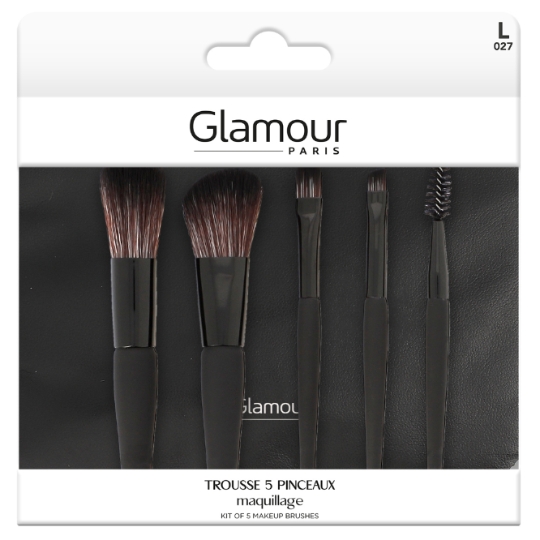 Trousse de Pinceau pour Maquillage 5 Pinceaux GLAMOUR PARIS