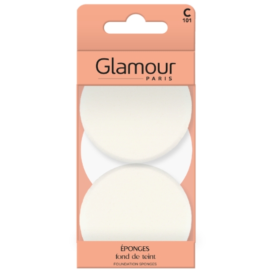 Éponge pour Fond de Teint Lot de 2, C 101 GLAMOUR PARIS