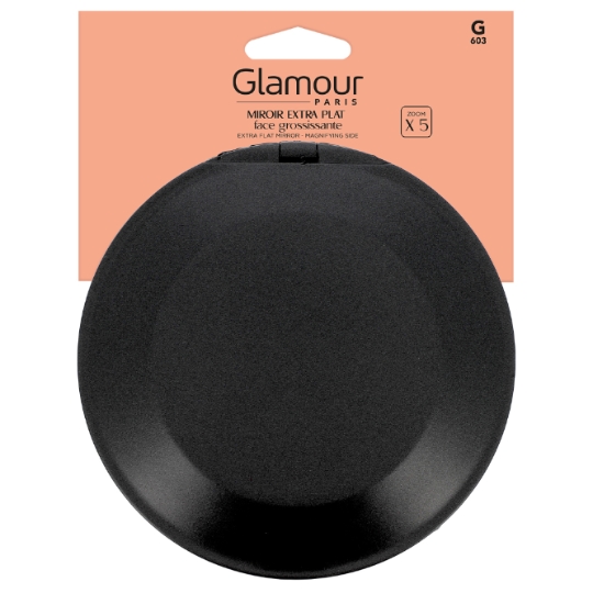 Miroir Grossissant Extra Plat Noir Face Grossissante Zoom X5 GLAMOUR PARIS
