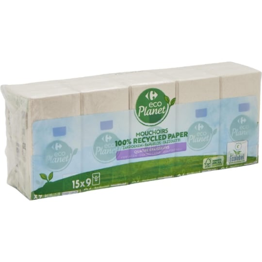 Mouchoirs Doux Et Resistant FSC CARREFOUR ECO PLANET