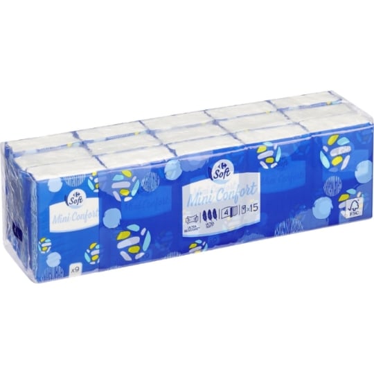 Mouchoirs Confort 4 Epaisseurs Ultra Resistant Mini FSC CARREFOUR SOFT